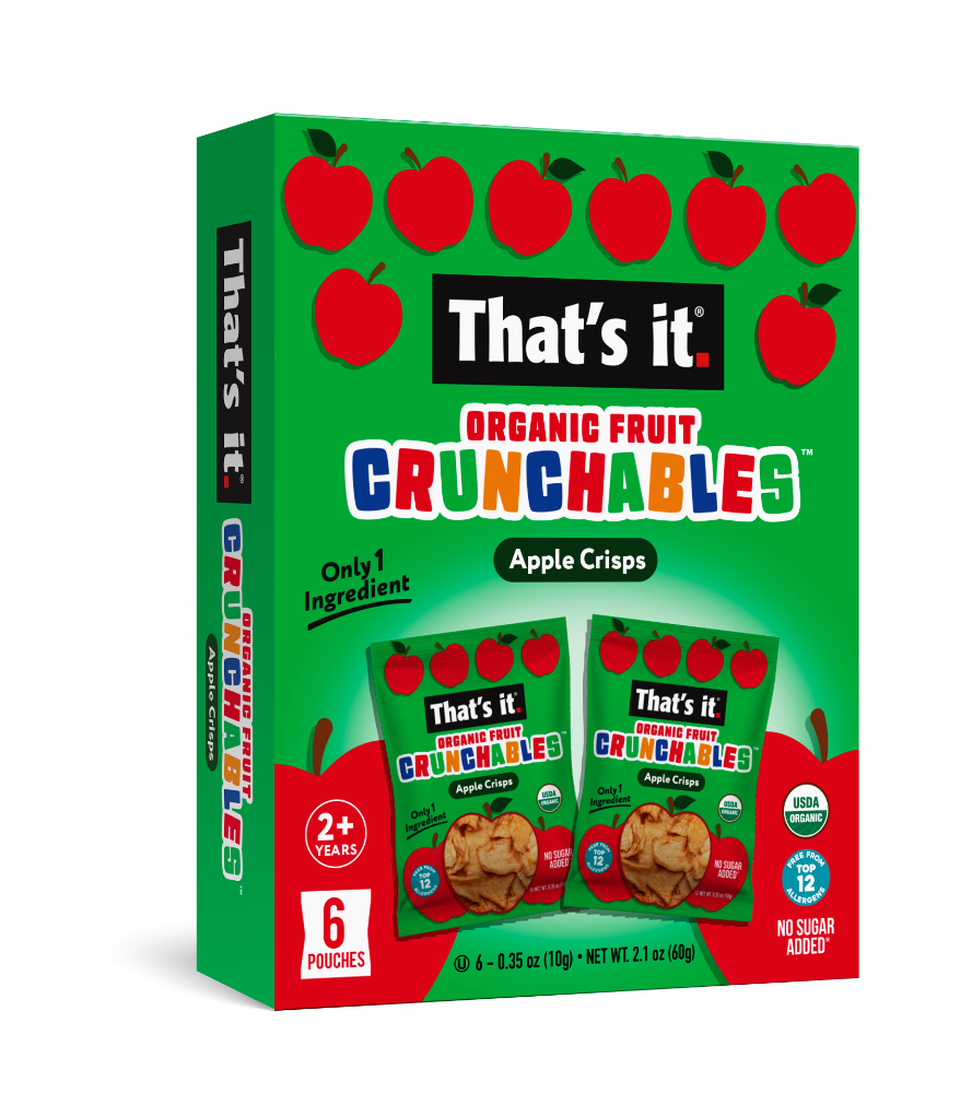 slide 1 of 2, That's it® Organic Fruit Crunchables™ Apple Crisps, 6 ct; 0.35 oz