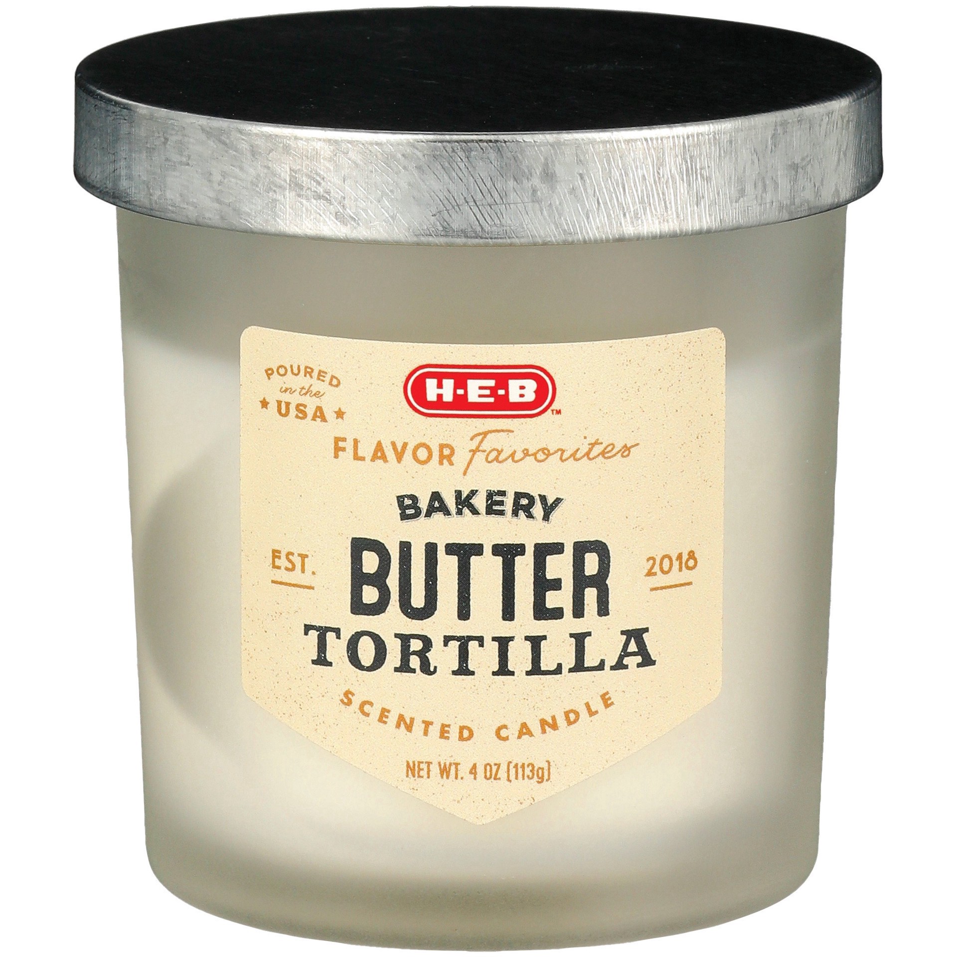 slide 1 of 1, H-E-B Flavor Favorites Bakery Butter Tortilla Scented Candle, 4 oz