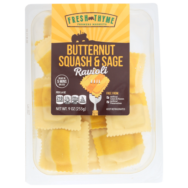 slide 1 of 1, La Pasta Fresh Thyme Farmers Market Butternut Squash & Sage Ravioli, 9 oz