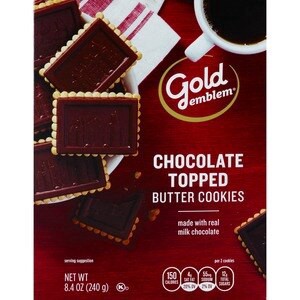 slide 1 of 1, Gold Emblem Milk Chocolate Topped Butter Cookies, 8.4 Oz, 10.6 oz; 300 gram