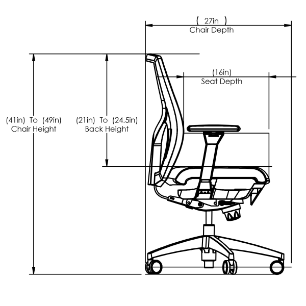 slide 4 of 9, WORKPRO Oceanic Mesh/Fabric Ergonomic High-Back Executive Chair, Black, 1 ct