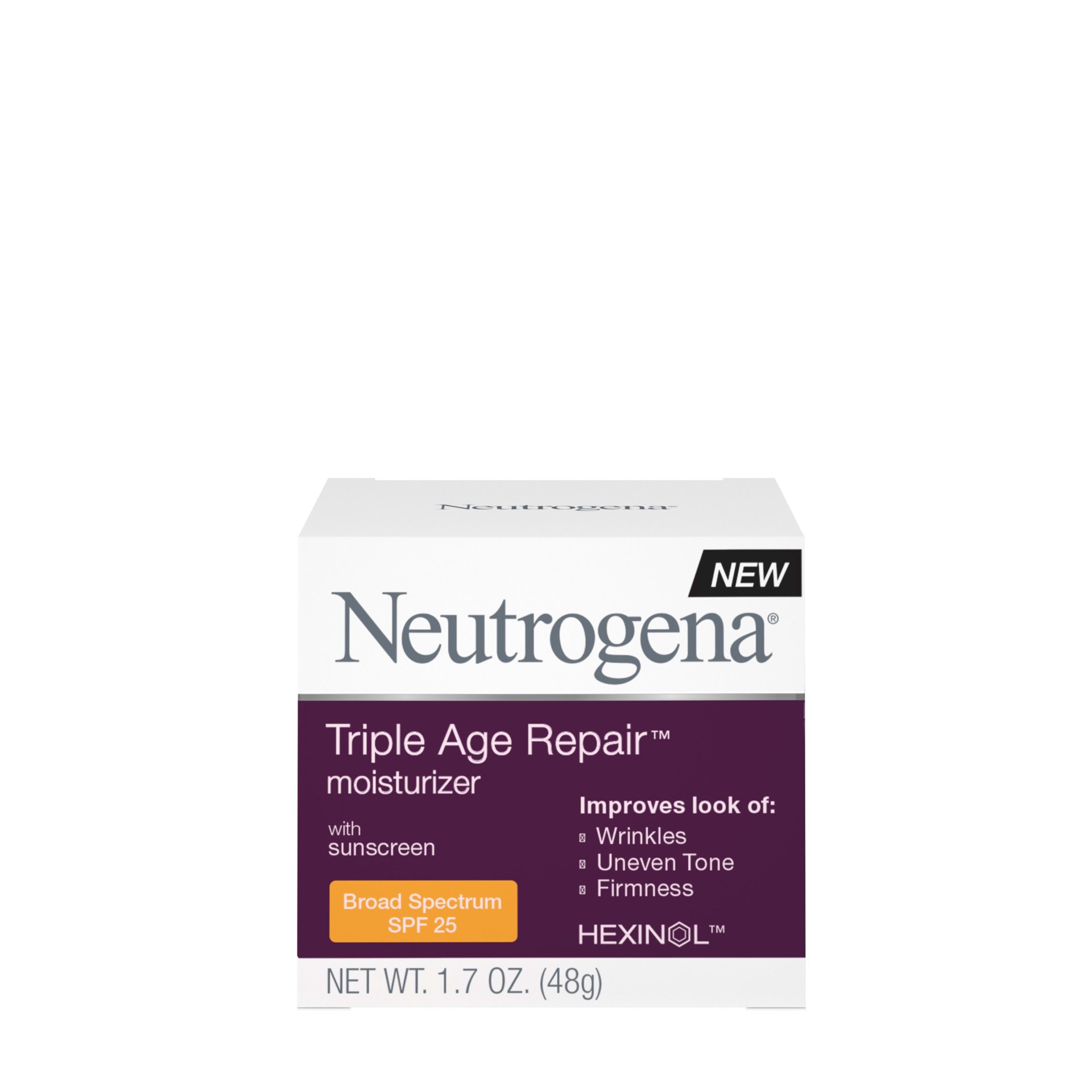 slide 1 of 10, Neutrogena Triple Age Repair Moisturizer with Sunscreen Broad Spectrum SPF 25, 1.7 oz