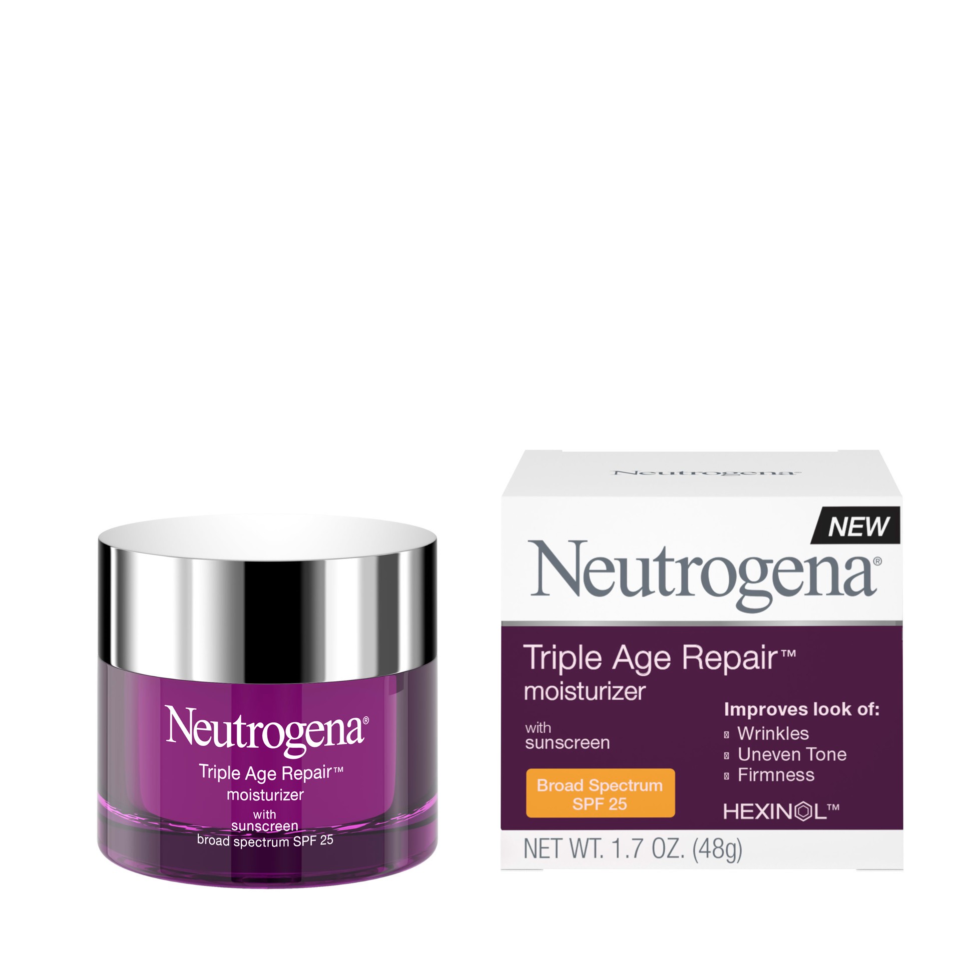 slide 9 of 10, Neutrogena Triple Age Repair Moisturizer with Sunscreen Broad Spectrum SPF 25, 1.7 oz