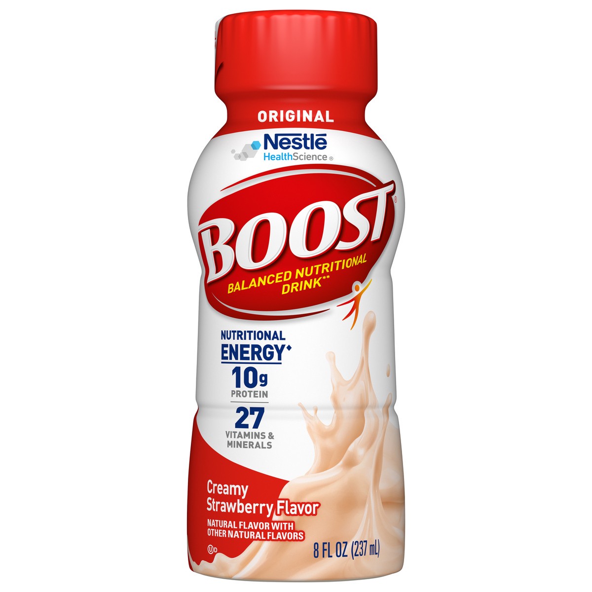 slide 1 of 3, Boost Original Creamy Strawberry Flavor Balanced Nutritional Drink 8 fl oz, 8 fl oz