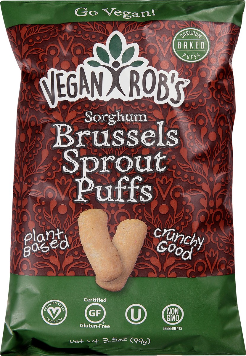 slide 1 of 12, Vegan Rob's Snack Puff Brussel Sprout, 3.5 oz