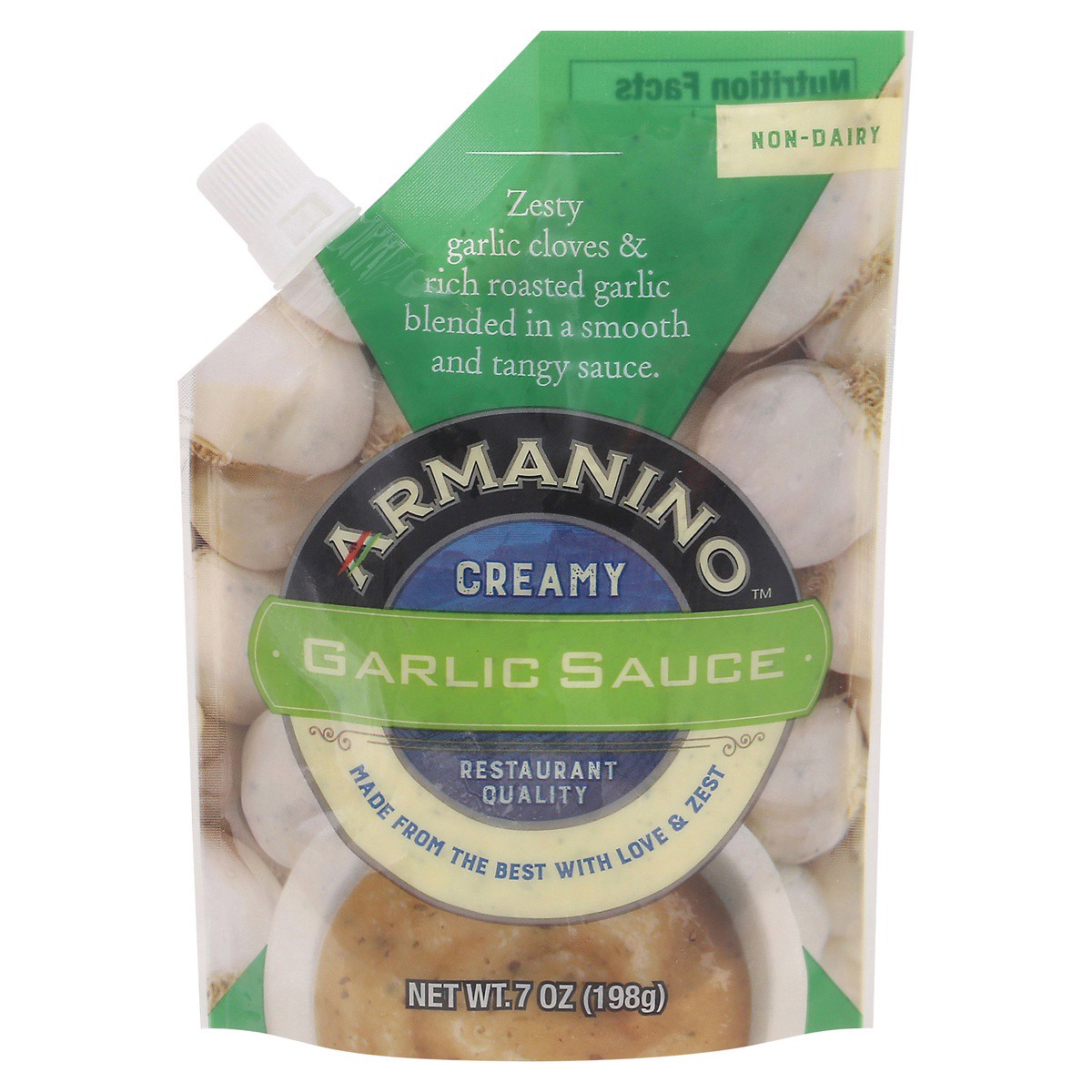 slide 1 of 9, Armanino Non-Dairy Creamy Garlic Sauce 7 oz, 7 oz