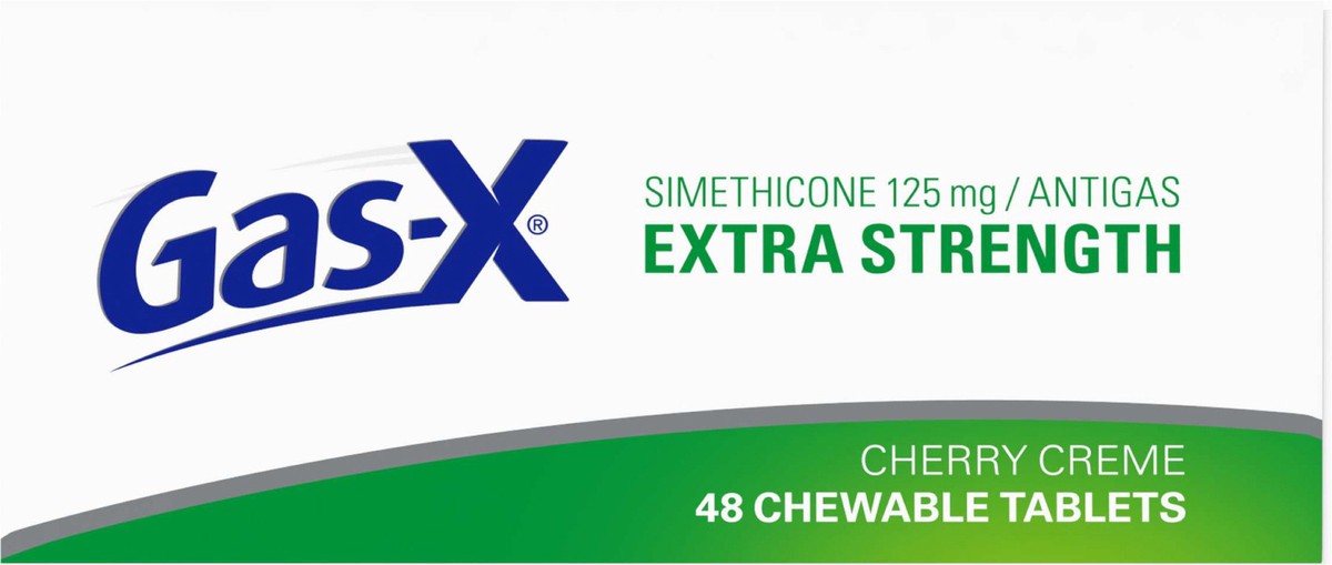 slide 9 of 9, Gas-X Extra Strength Antacid Cherry Creme Chewable Tablets, 48 ct