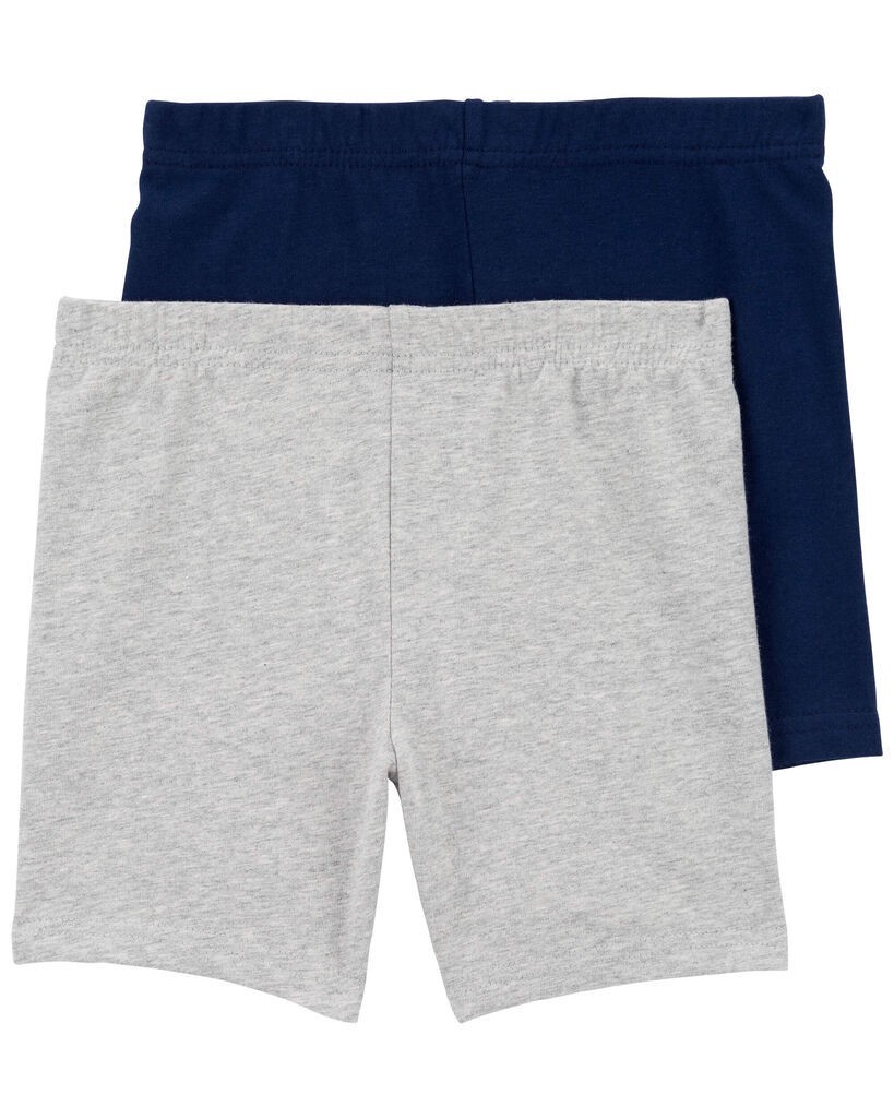 slide 2 of 2, Carter's Kid 2-Pack Bike Shorts Grey/Navy 5, 1 ct