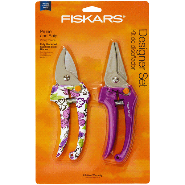 slide 1 of 1, Fiskars Designer Stainless-Steel Pruner, 2 ct