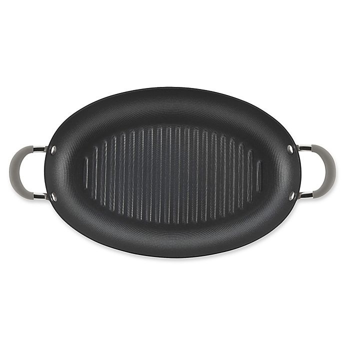 slide 2 of 5, Circulon Elementum Nonstick Hard-Anodized Oval Grill Pan - Oyster Grey, 15 in