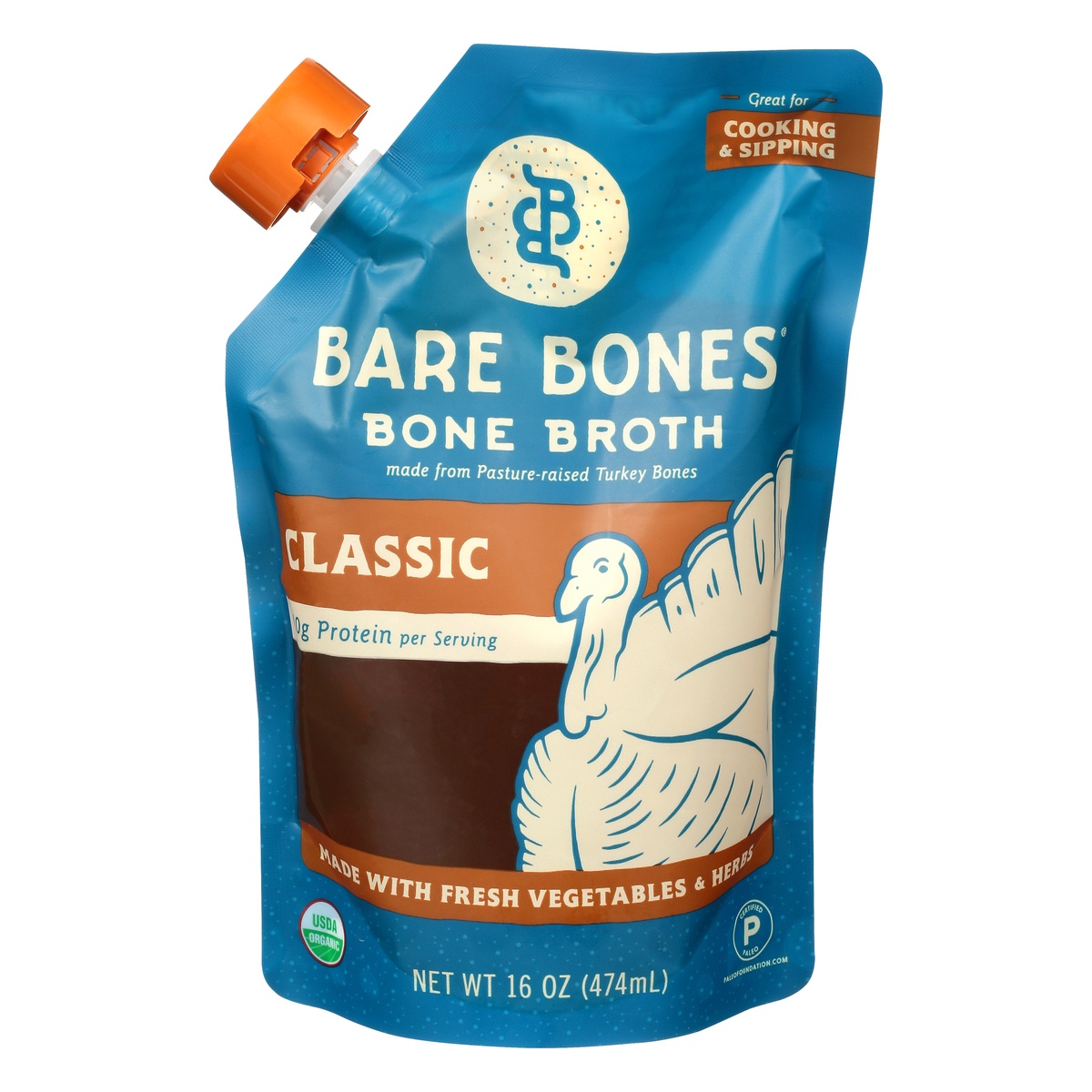 slide 1 of 1, Bare Bones Classic Turkey Bone Broth, 16 fl oz