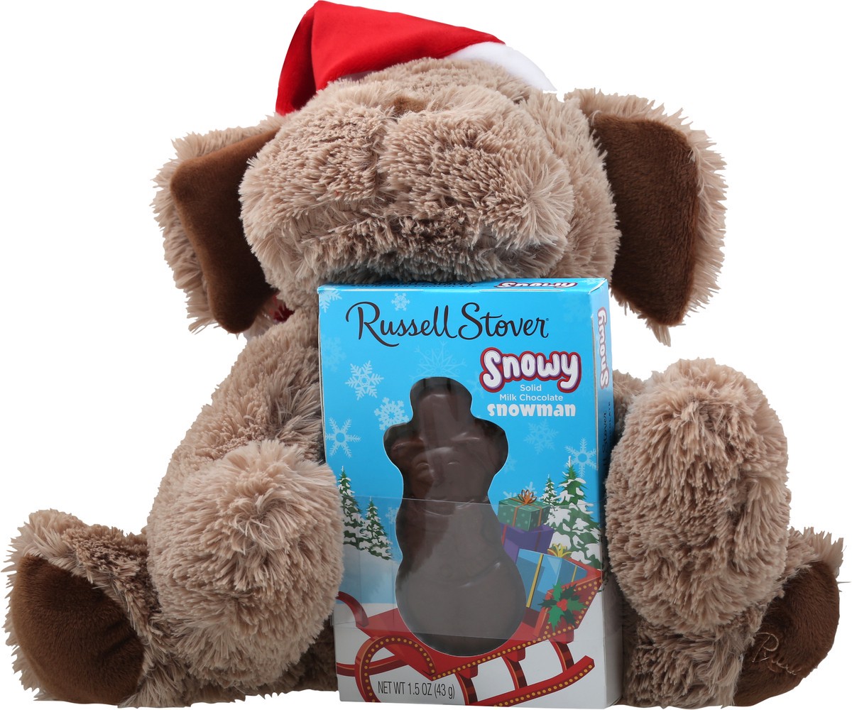 slide 7 of 8, Russell Stover Snowy Solid Milk Chocolate Snowman With Coco Puppy Plush, 1.5 oz