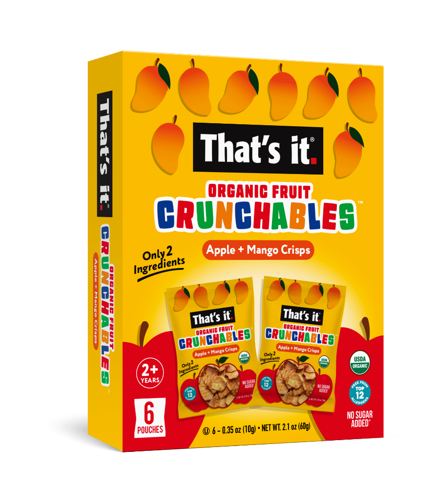 slide 2 of 2, That's It® Organic Fruit Cunchables™ Apple + Mango Crisps, 6 ct; 0.35 oz