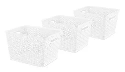 Everyday Living Resin Form Totes - White