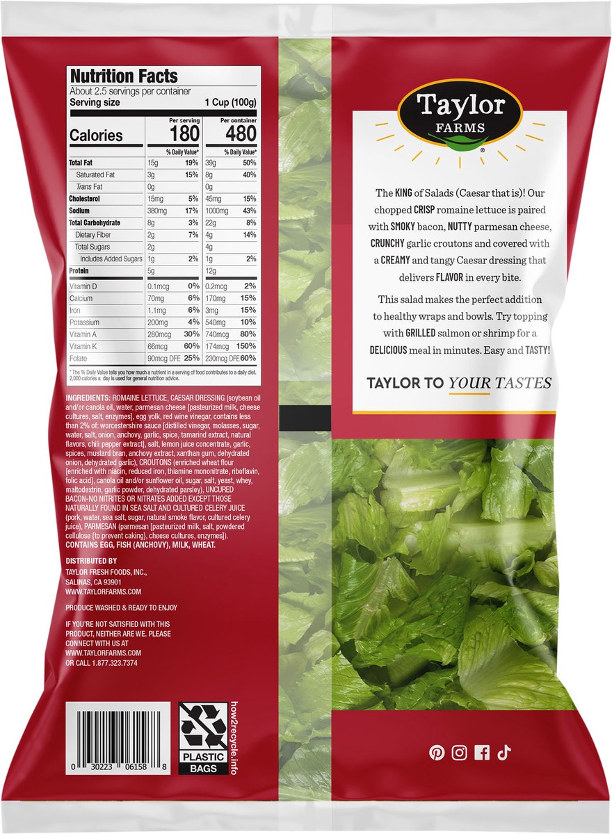 slide 3 of 6, Taylor Farms Bacon Caesar Salad Kit 9.2 oz, 1 ct
