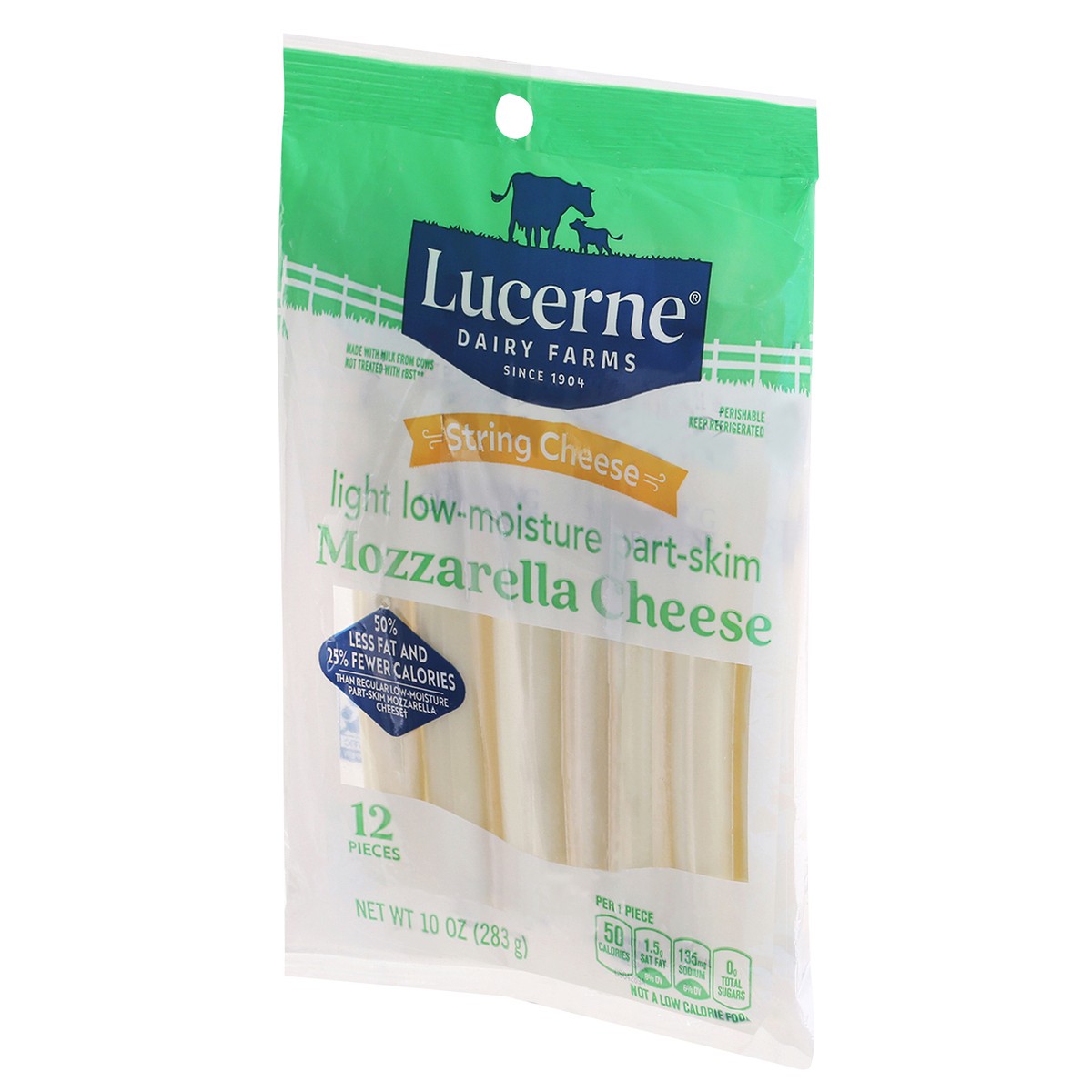 slide 12 of 13, Lucerne Dairy Farms Lucerne Light Low-Moisture Part-Skim Mozzarella String Cheese 12 ea, 12 ct