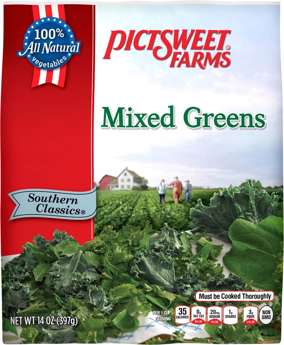 slide 3 of 3, PictSweet Mixed Greens, 14 oz