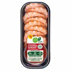 Simple Truth® Farm Raised Cooked Shrimp with Cocktail Sauce