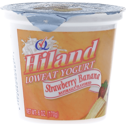 slide 1 of 1, Hiland Dairy Strawberry Banana Yogurt, 6 oz