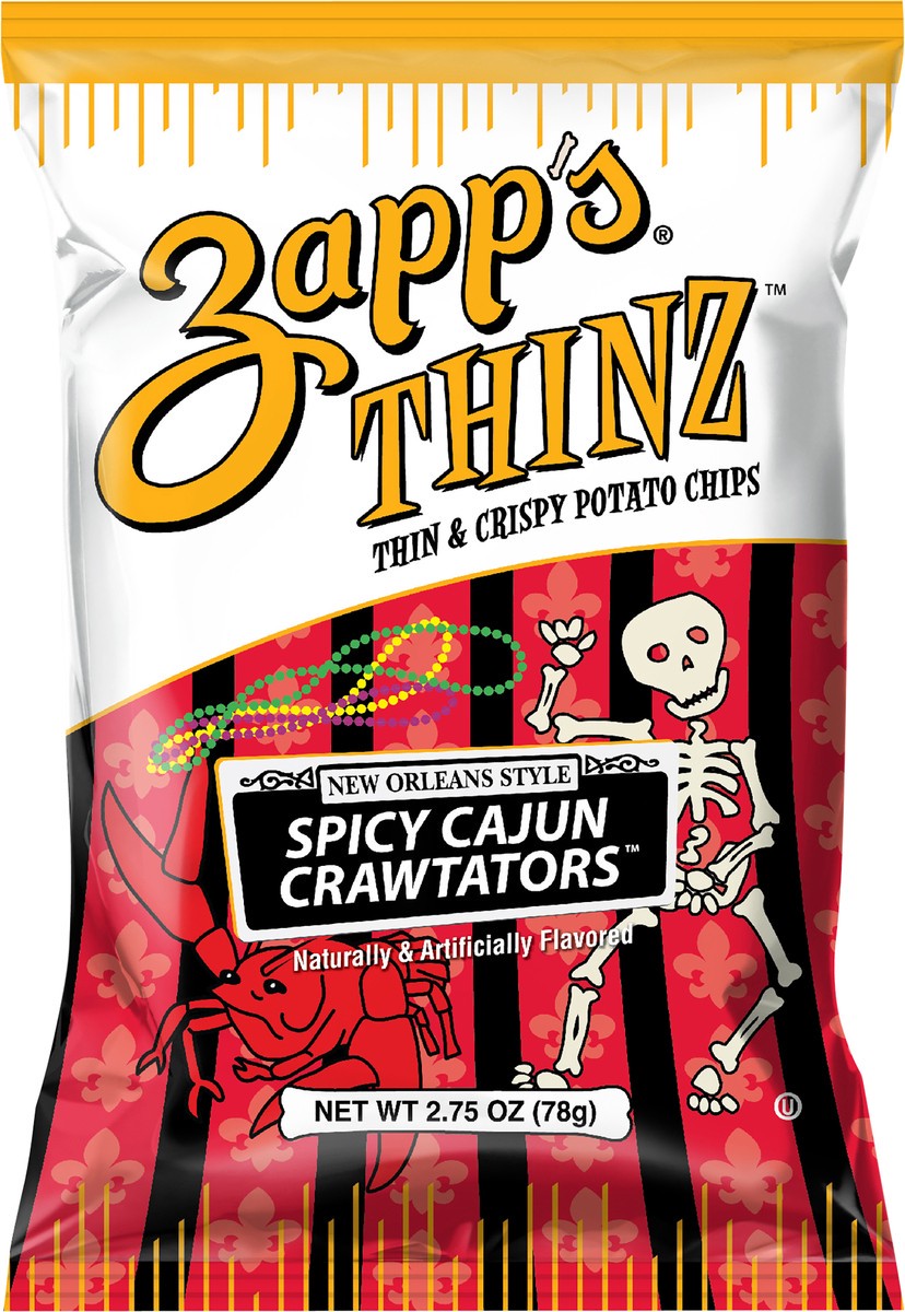 slide 8 of 11, Zapp's 2.75 oz Zapp's Thinz New Orleans Style Spicy Cajun Crawtator Potato Chips, 2.75 oz