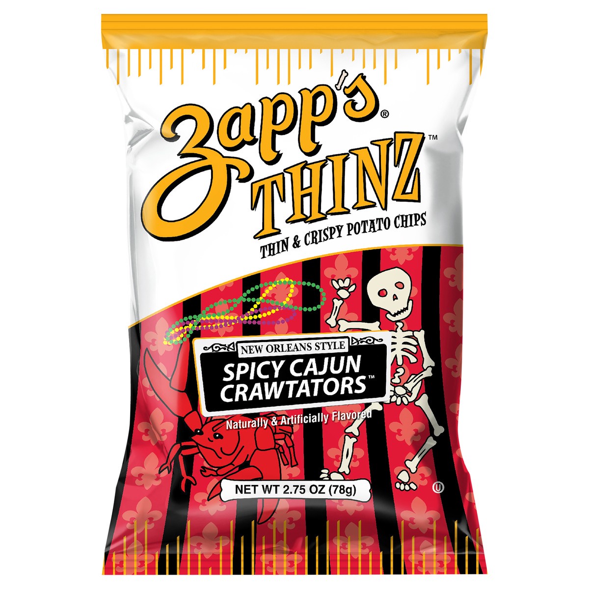 slide 7 of 11, Zapp's 2.75 oz Zapp's Thinz New Orleans Style Spicy Cajun Crawtator Potato Chips, 2.75 oz