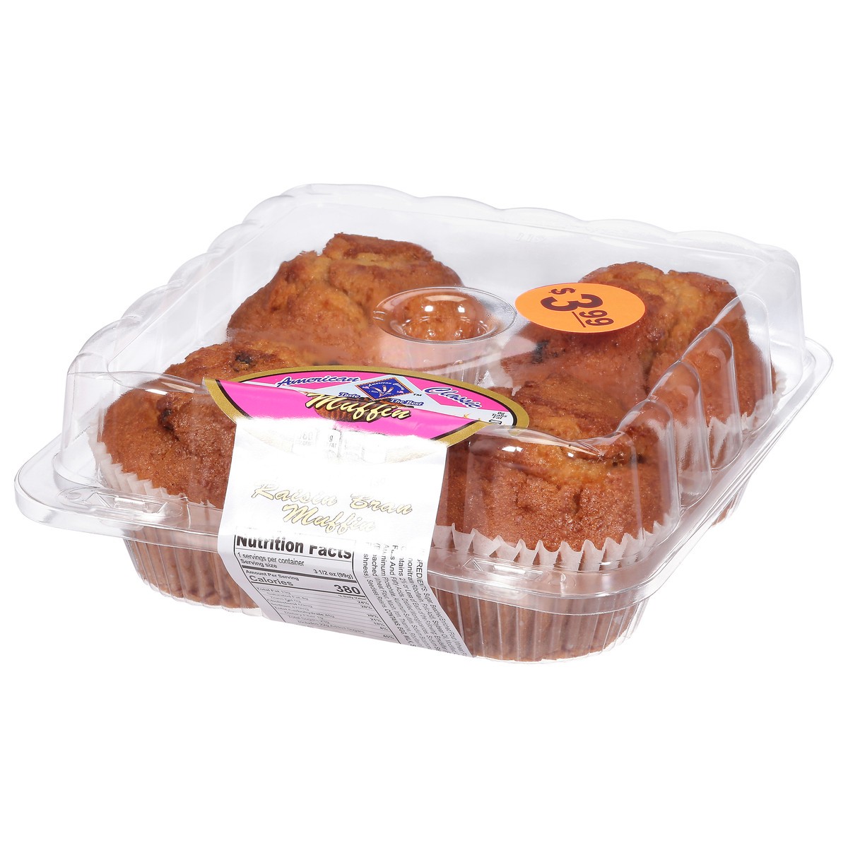 slide 5 of 9, American Classic Raisin Muffins 4pk - 16 OZ, 16 oz