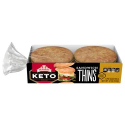 Oroweat Brownberry Superior Keto Plain Sandwich Thins, 6 count, 12 oz