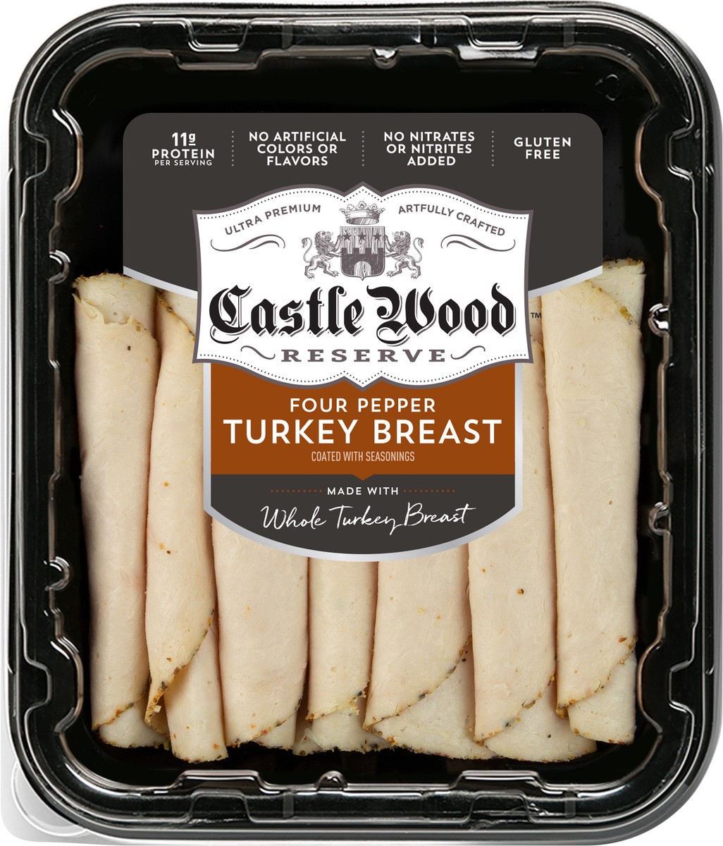 slide 4 of 6, Castle Wood Reserve Four Pepper Turkey Breast, 16 oz