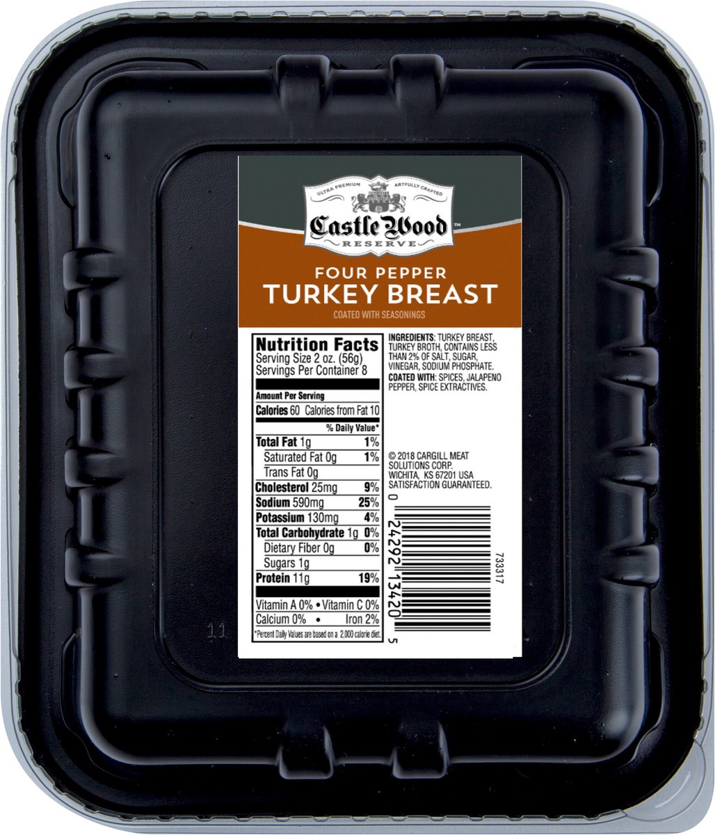 slide 5 of 6, Castle Wood Reserve Four Pepper Turkey Breast, 16 oz