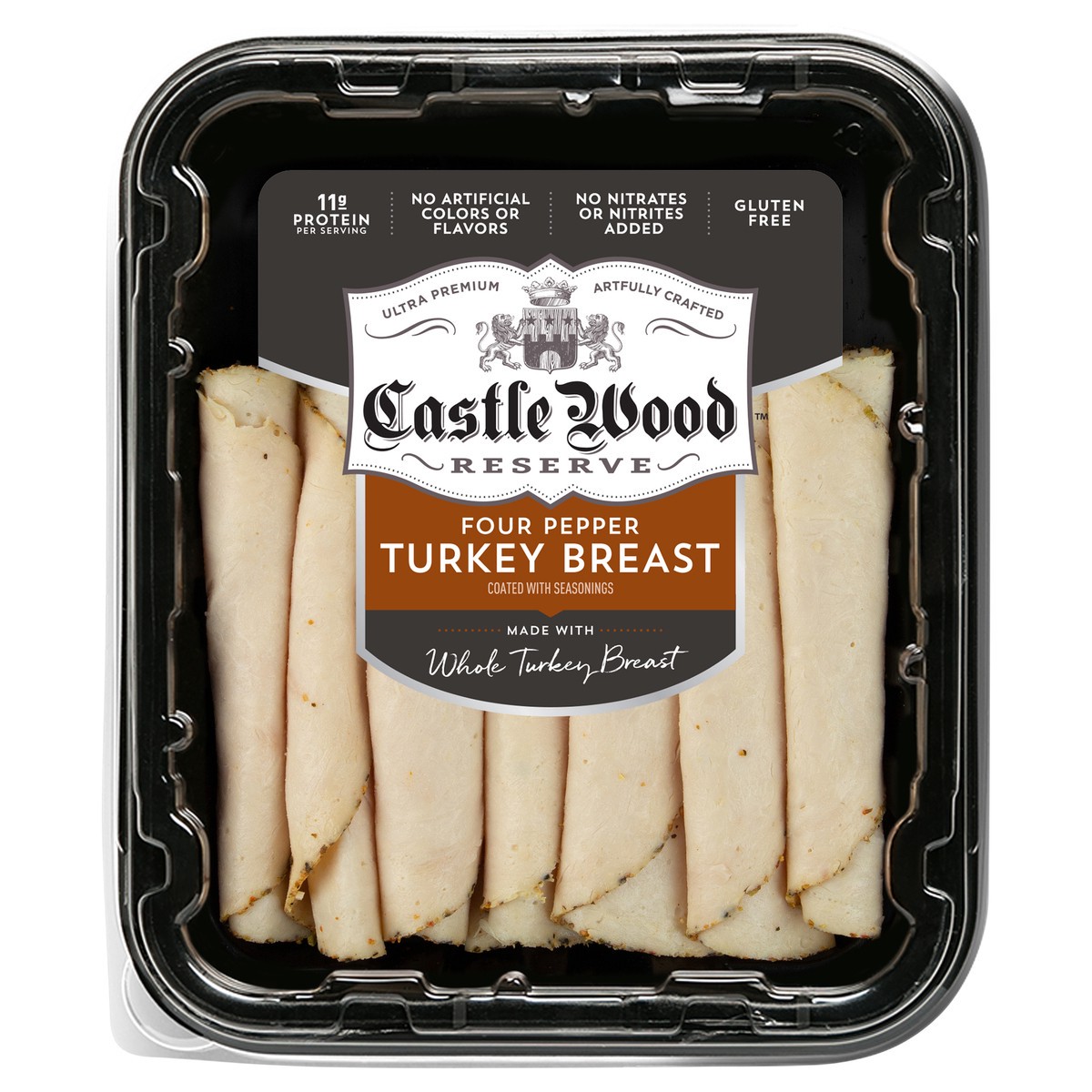 slide 6 of 6, Castle Wood Reserve Four Pepper Turkey Breast, 16 oz