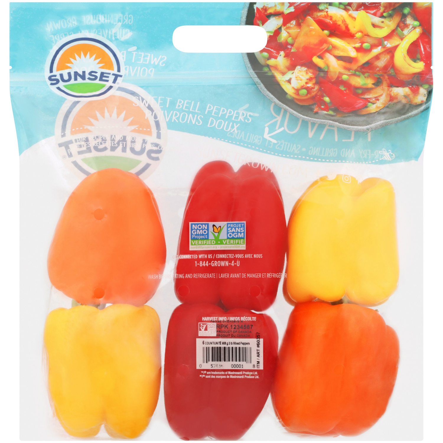 slide 2 of 8, SUNSET Sweet Bell Peppers 6 Each, 6 ct