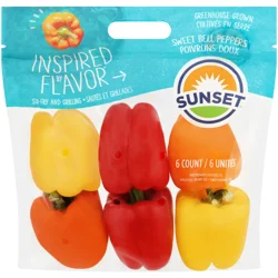 SUNSET Sweet Bell Peppers 6 Each