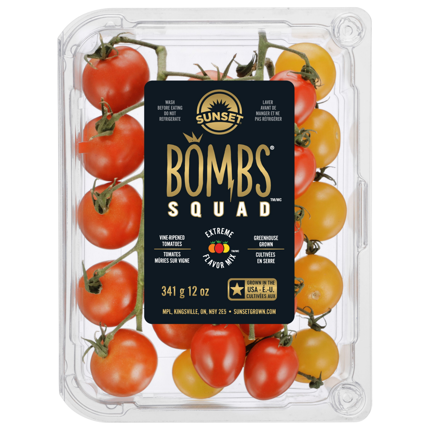 slide 1 of 8, SUNSET Bombs Squad On-the-Vine Premium Snacking Tomatoes, 12oz, 12 oz