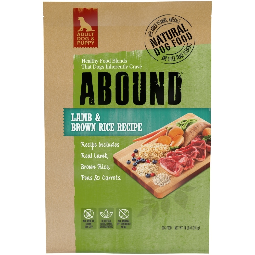 slide 1 of 1, Abound LamB&Brown Rice Dog Food, 14 lb