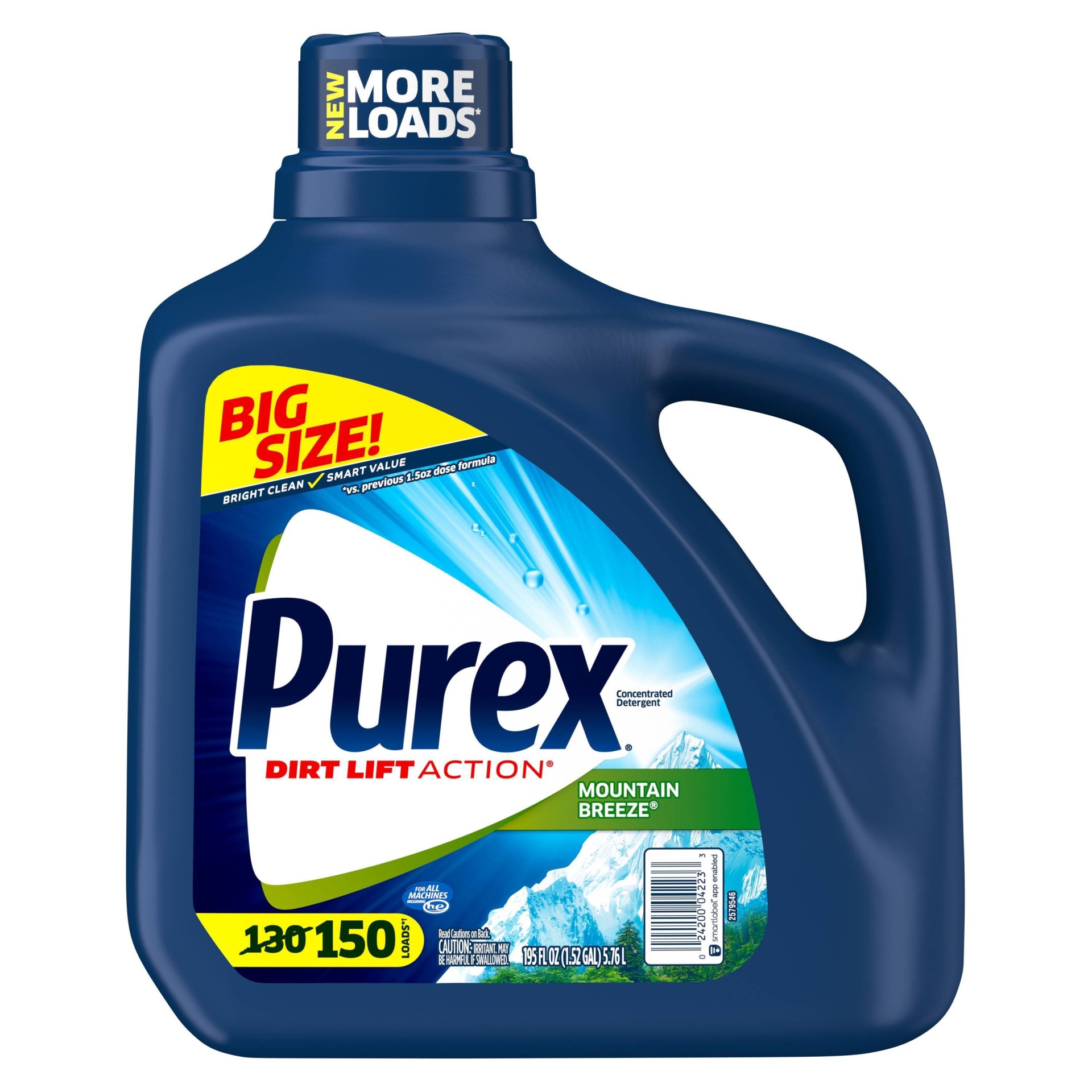 slide 1 of 7, Purex Mountain Breeze Liquid Laundry Detergent, 195 oz