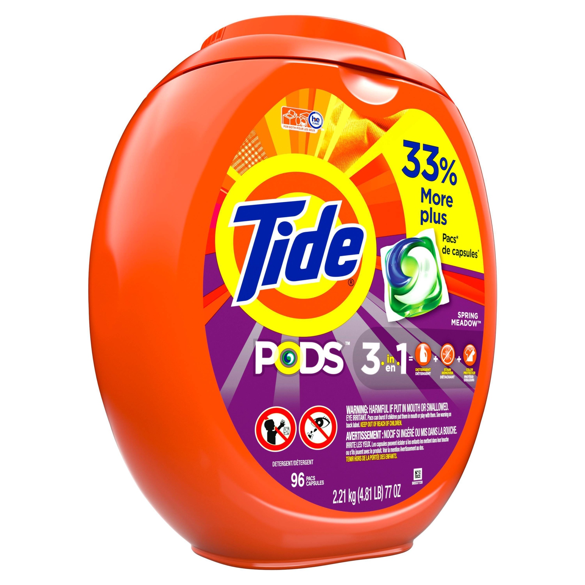 slide 1 of 7, Tide Pods Laundry Detergent Pacs - Spring Meadow, 96 ct