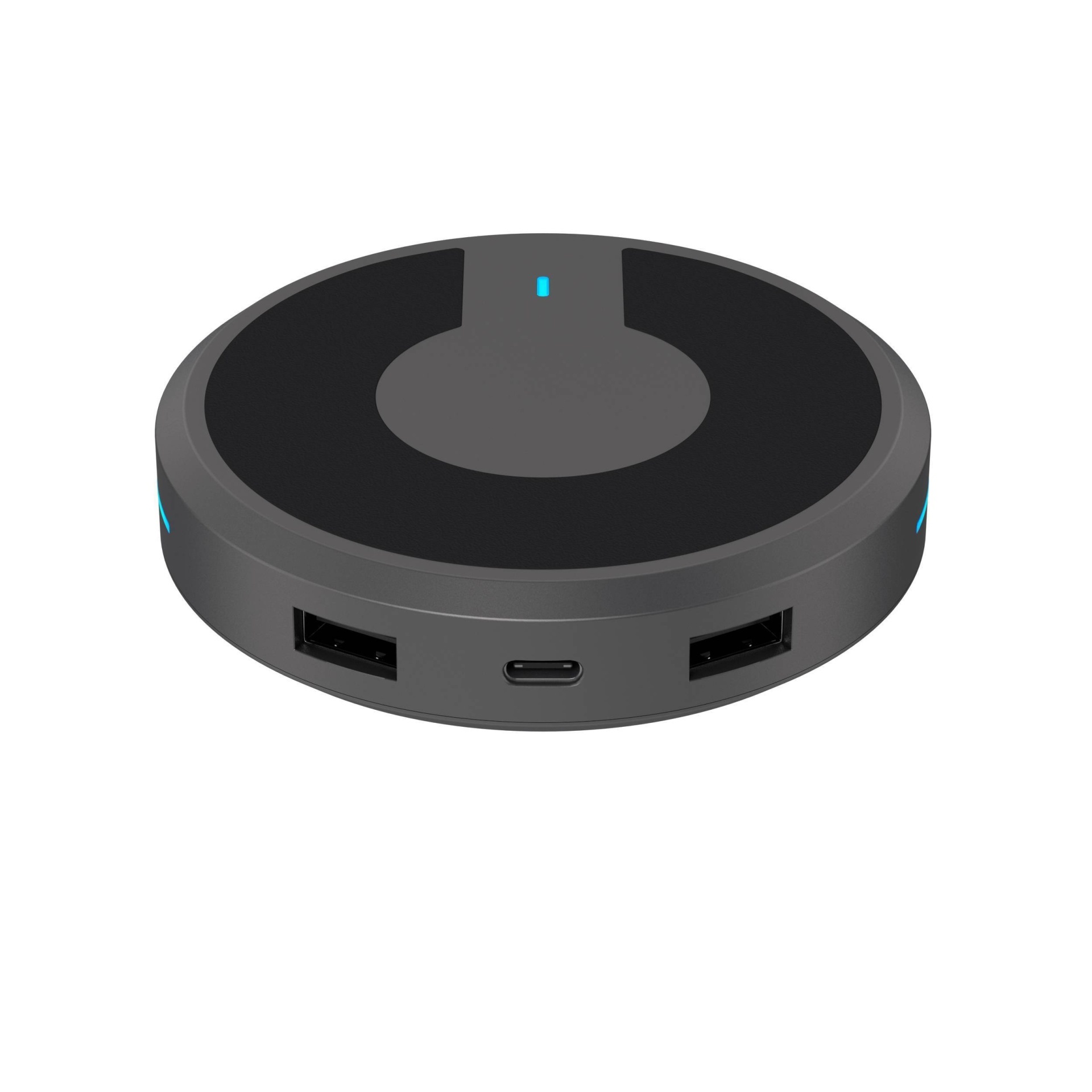 slide 1 of 3, Just Wireless Qi Charger with Power Hub - Gray, 1 ct
