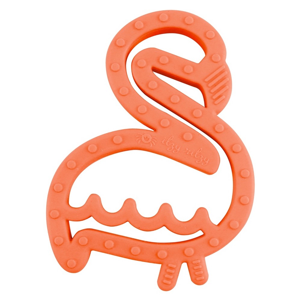 slide 3 of 3, Itzy Ritzy Silicone Teether Flamingo - Pink, 1 ct