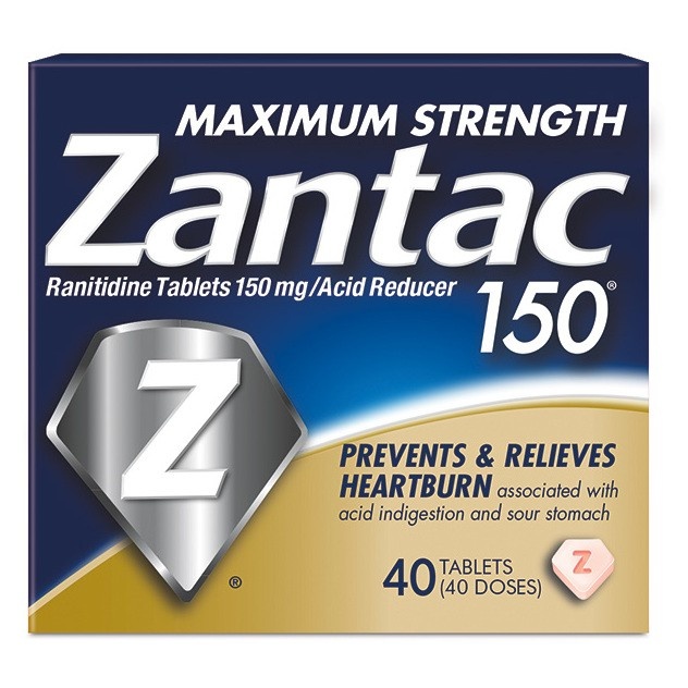 slide 1 of 2, Zantac Heartburn Tablets, 40 ct; 150 mg