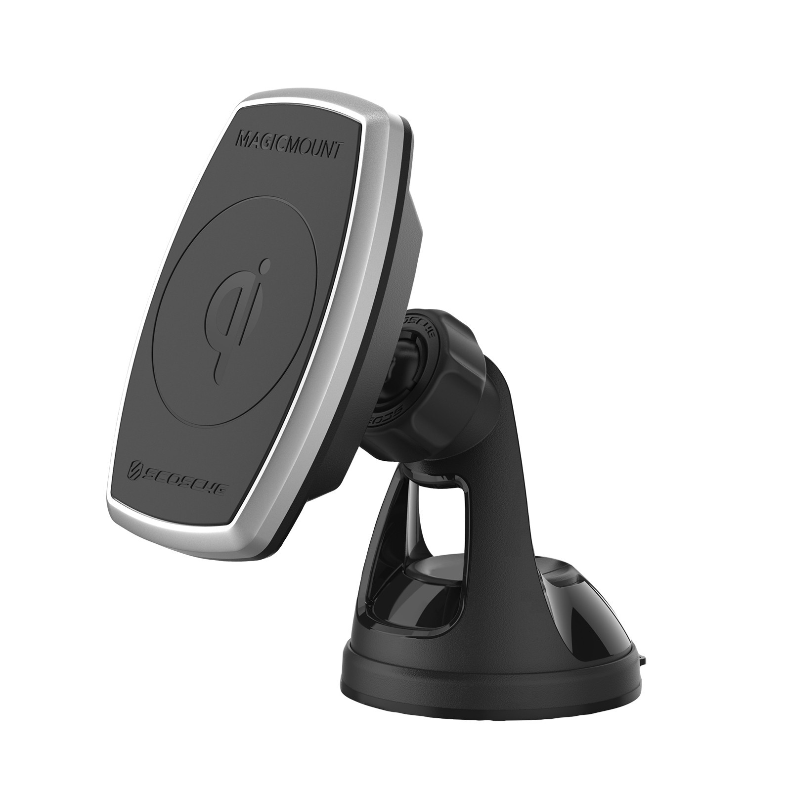 slide 1 of 6, Scosche MagicMount Pro Window/Dash Magnetic Mount with 10W Qi Wireless Car Charger - Black/Silver, 1 ct