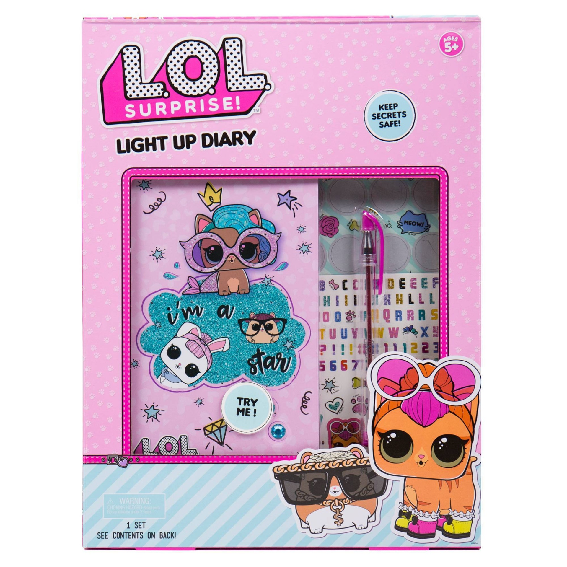 slide 1 of 2, L.O.L. Surprise! Pets Light Up Diary, 1 ct