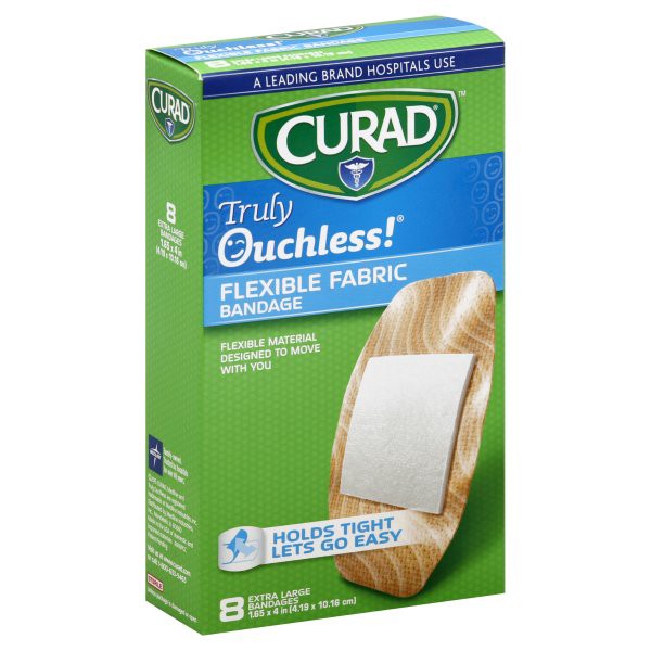 slide 1 of 5, Curad Truly Ouchless! Extra Large Bandages, 8 ct