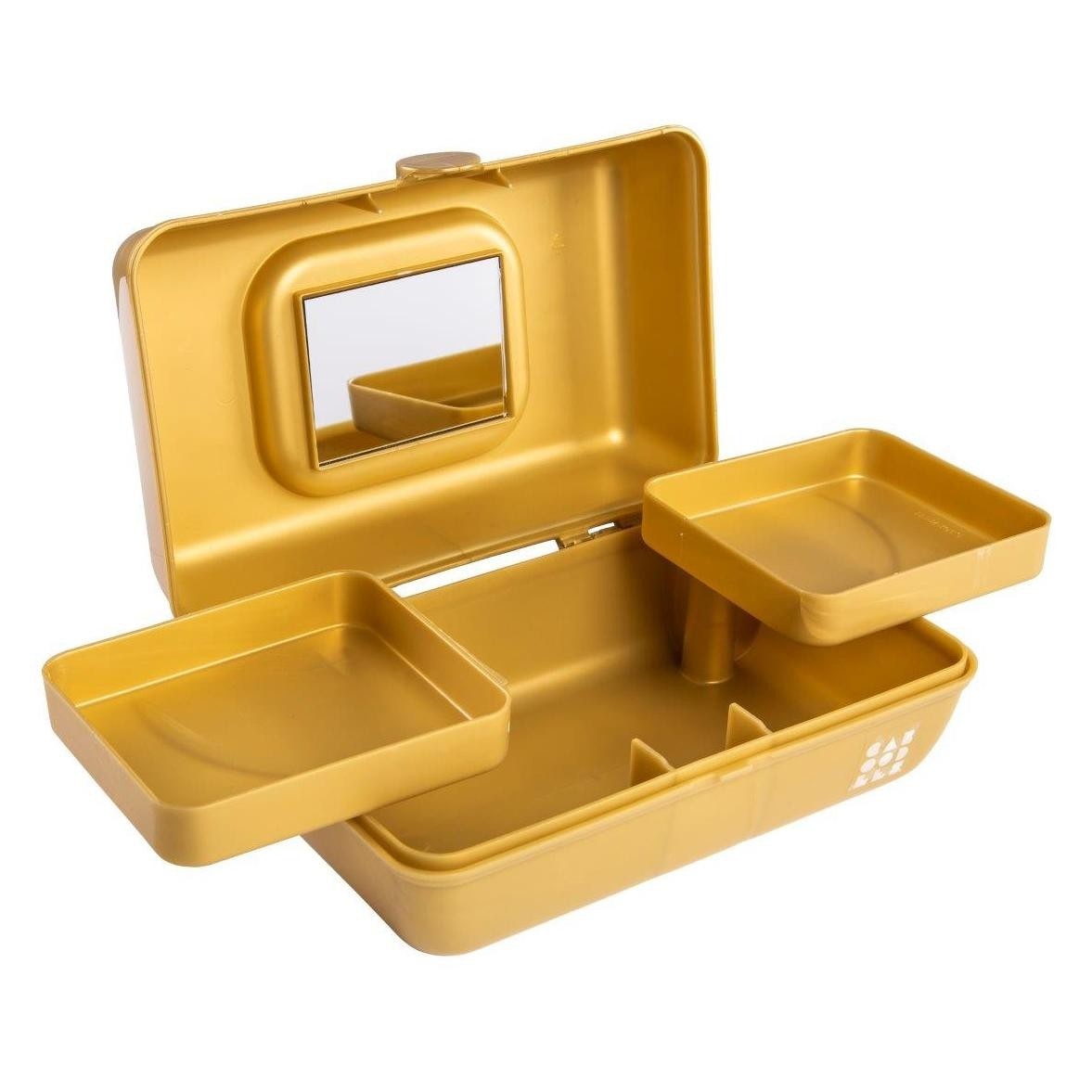 slide 1 of 3, Caboodles Makeup Bags and Organizers Pretty in Petite - Gold Shimmer, 1 ct