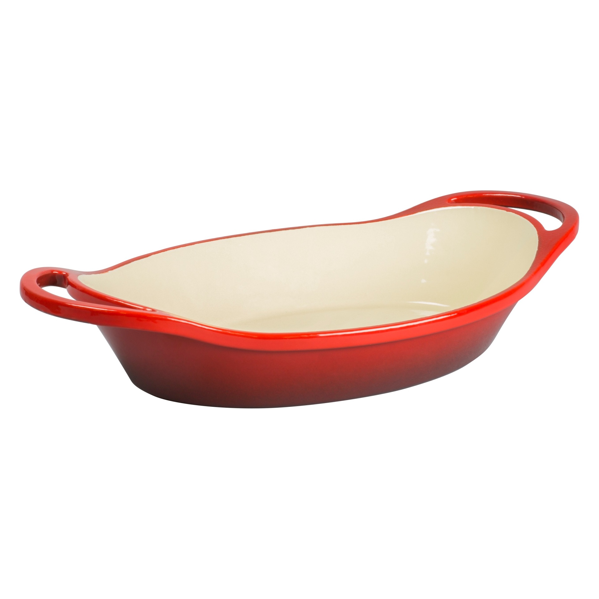 slide 1 of 1, Lodge Oval Enamel Casserole Red, 2 qt