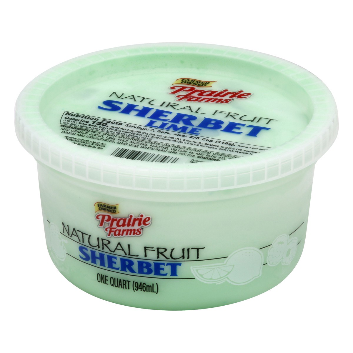 slide 6 of 9, Prairie Farms Natural Fruit Lime Sherbet 1 qt, 1 qt