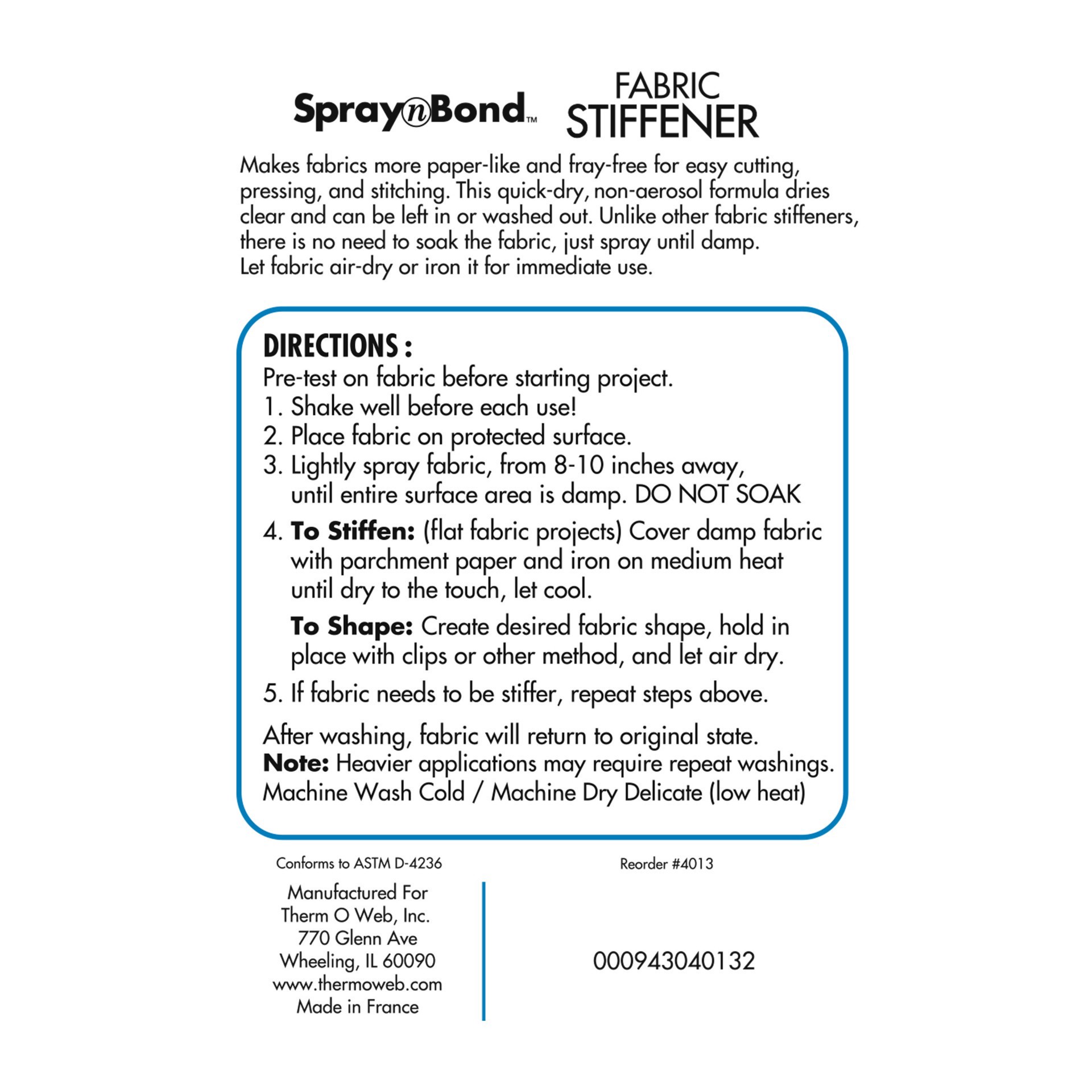 slide 2 of 5, 7oz. Therm O Web Spraynbond Heat-Bonded Fabric Stiffener, 7 oz