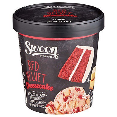 slide 1 of 1, Swoon by H-E-B Red Velvet Cheesecake Ice Cream, 1 pint