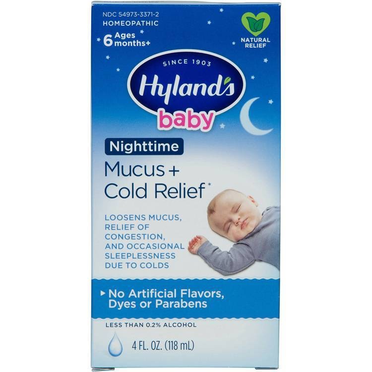 slide 1 of 1, Children's Hylands Baby Nighttime Mucus & Cold Relief Syrup, 4 fl oz