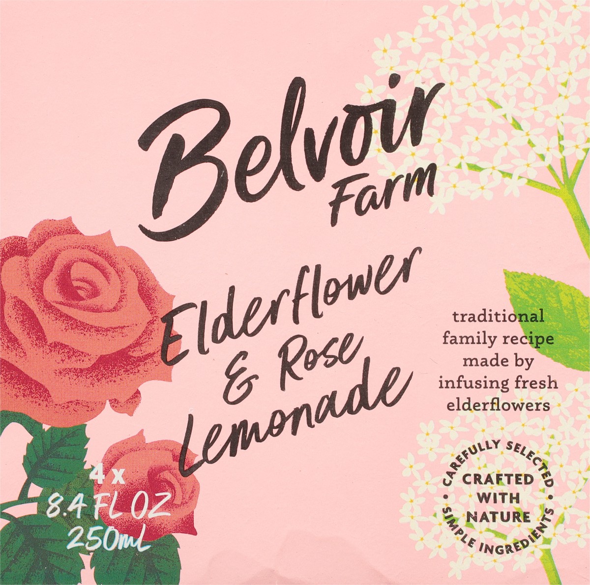 slide 9 of 12, Belvoir Farm Elderflower & Rose Lemonade Sparkling Soft Drink - 4 ct, 4 ct