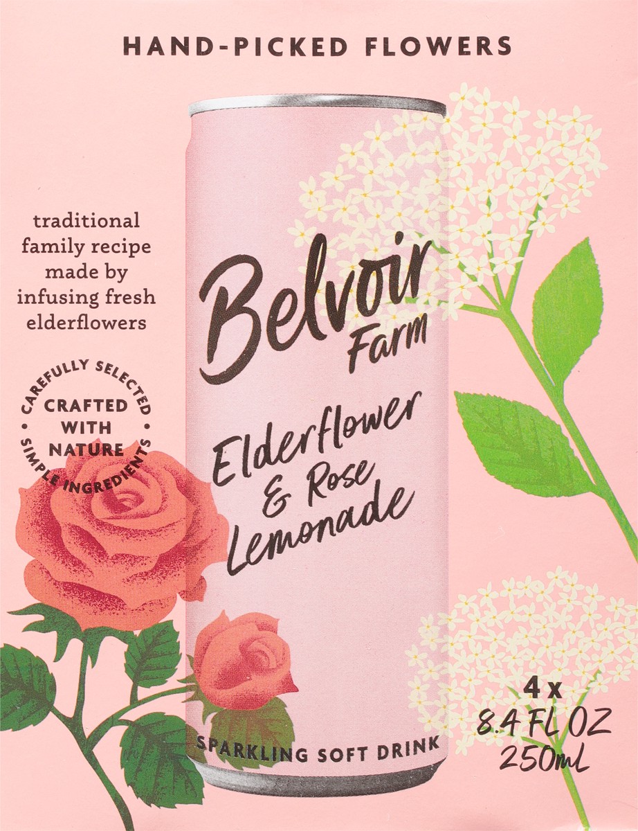 slide 11 of 12, Belvoir Farm Elderflower & Rose Lemonade Sparkling Soft Drink - 4 ct, 4 ct